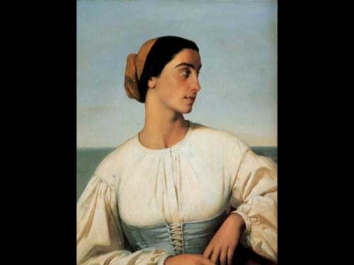 Painting Code#11002-Amaury-Duval [Pineu-Duval], Eugene-Emmanuel: Woman from St. Jean de Luz