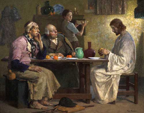 Painting Code#11039-GARI MELCHERS(USA): The Supper at Emmaus