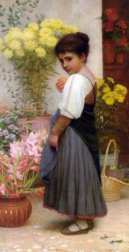 Painting Code#1104-Perugini, Kate(UK): The Flower Merchant
