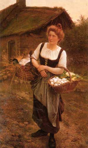 Painting Code#11040-Boulanger, Gustave Clarence Rodolphe(France): The Farm Girl