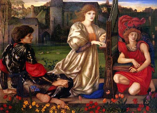 Painting Code#11070-Burne-Jones, Sir Edward Coley(UK): Song of Love