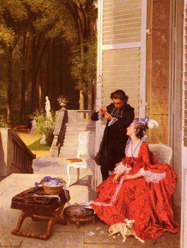Painting Code#11081-Caraud, Joseph(France): The Obliging Abbe