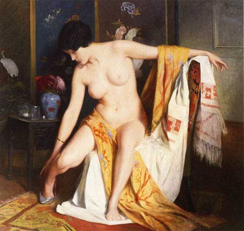 Painting Code#11107-Stewart, Julius LeBlanc(France) - Nude in an Interior
