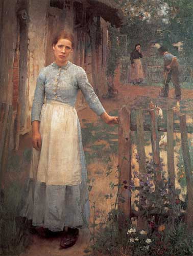 Painting Code#11128-Clausen, Sir George(UK): The Girl at the Gate
