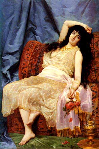 Painting Code#11140-Cool, Delphine Arnould de(France): A Young Oriental Woman