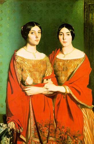 Painting Code#11155-Chasseriau, Theodore(France): The Two Sisters