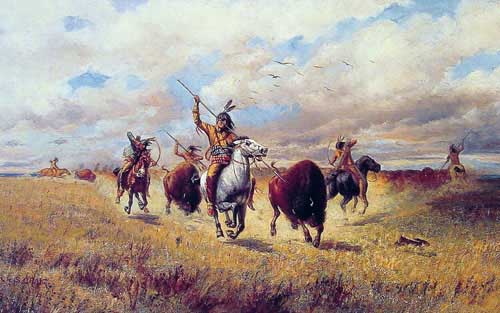 Painting Code#11175-Craig, Charles(USA): Indian Buffalo Hunt