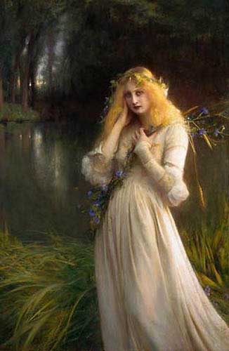Painting Code#11176-Dagnan-Bouveret, Pascal-Adolphe-Jean(France): Ophelia