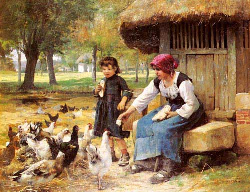 Painting Code#11205-Dupre, Julien(France): Feeding Time