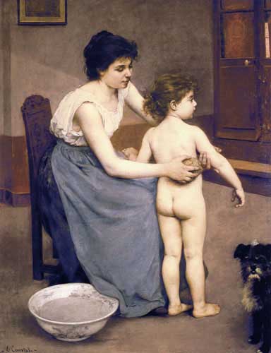 Painting Code#11213-Courtat, Louis(France): After the Bath