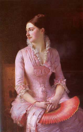 Painting Code#11220-Courtois, Gustave Claude Etienne(France): Portrait of Anne-Marie Dagnan