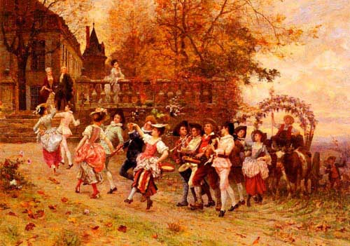 Painting Code#11228-Delort, Charles Edouard Edmond(France): The Harvest Festival