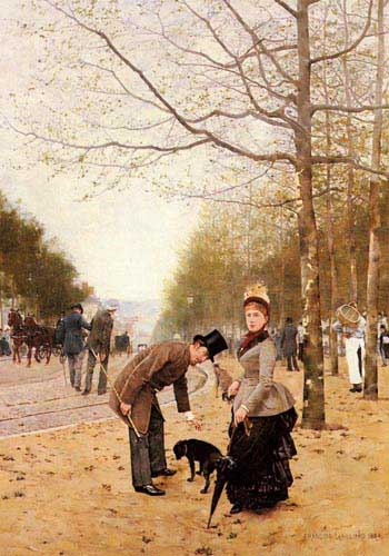 Painting Code#1125-Gaillard, Francois(Belgium): Sunday in the Park
