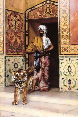 Painting Code#11255-Ernst, Rudolf(Austria): The Pasha&#039;s Favourite Tiger