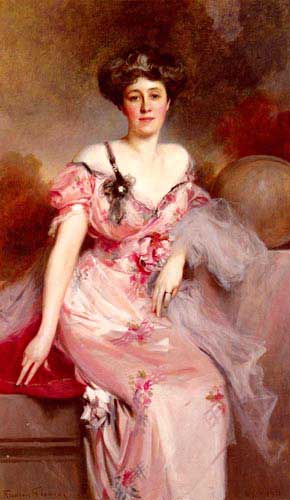 Painting Code#11293-Flameng, Francois(France): Portrait of Mrs. D....