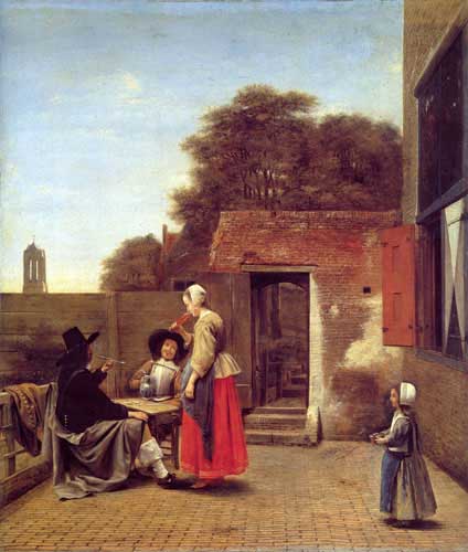 Painting Code#11301-Hooch, Pieter de(Holland): A Dutch Courtyard