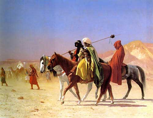 Painting Code#11308-Gerome, Jean-Leon(France): Arabs Crossing the Desert