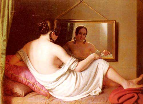 Painting Code#11319-Einsle, Anton(France): A Woman Before A Mirror