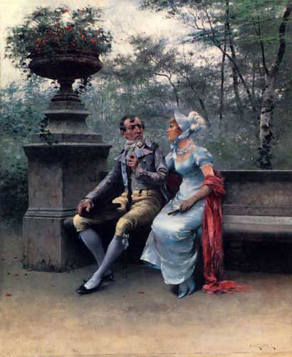 Painting Code#1132-Hagborg, August Wilhelm Nikolaus(Sweden): A Lovers&#039; Quarrel
