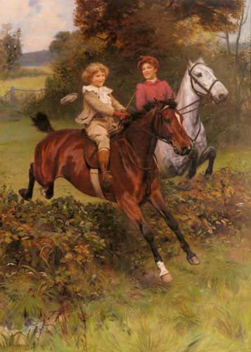 Painting Code#11326-Elsley, Arthur John(England): His First Fence