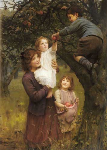 Painting Code#11327-Elsley, Arthur John(England): Picking Apples
