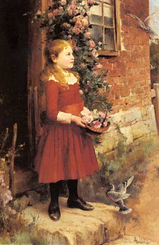Painting Code#11350-Glendening, Alfred(England): The Youngest Daughter of J.S. Gabriel