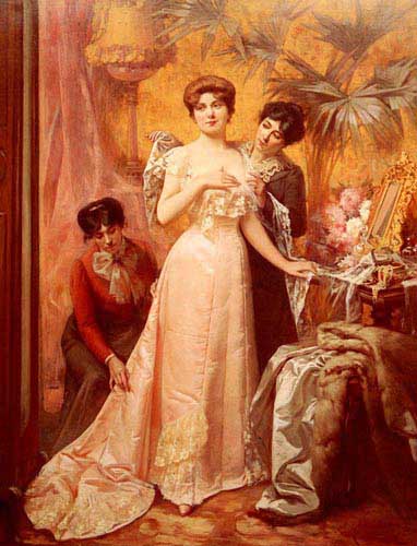 Painting Code#11369-Humbert, Louis(France): Preparing For The Ball