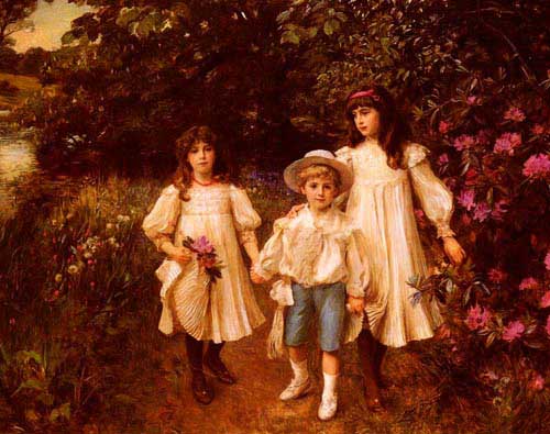 Painting Code#11399-Harcourt, George(England): Muriel, Cynthia and George
