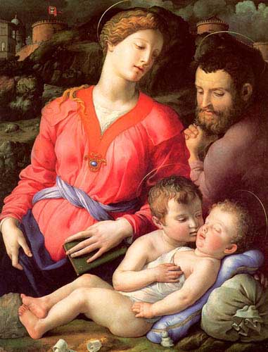 Painting Code#1146-Bronzino, Agnolo(Italy): The Panciatichi Holy Family