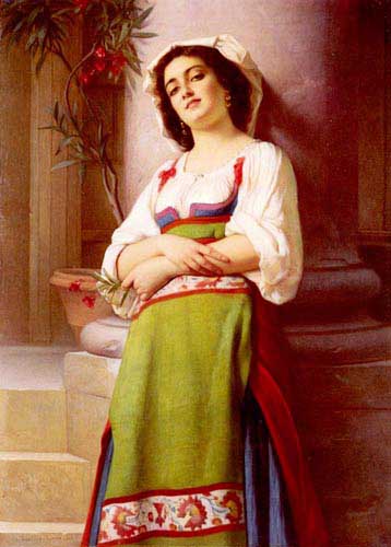 Painting Code#11482-Landelle, Charles Zacharie (France): Italian Woman