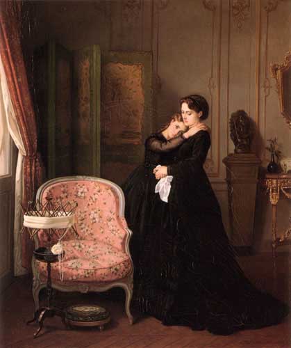 Painting Code#11543-Toulmouche, Auguste(France): Consolation