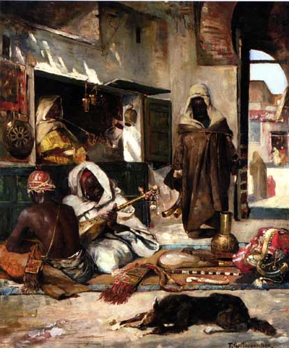 Painting Code#11571-Gyula Tornai: An Arms Merchant in Tangiers 