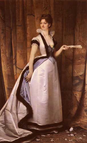 Painting Code#11589-Lefebvre, Jules Joseph(France): Portrait Of A Woman
