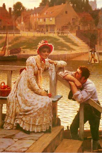 Painting Code#11594-Leighton, Edmund Blair(England): Courtship
