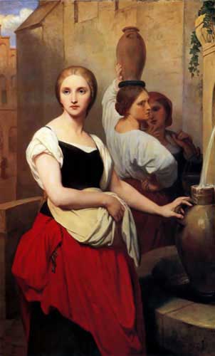 Painting Code#11623-Scheffer, Ary(Holland): Margaret at the Fountain