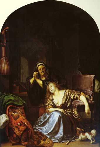 Painting Code#11641-Mieris, Frans van(Netherlands): The Death of Lucretia