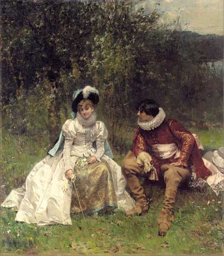 Painting Code#11649-Moreau, Adrien(France): The Courtship