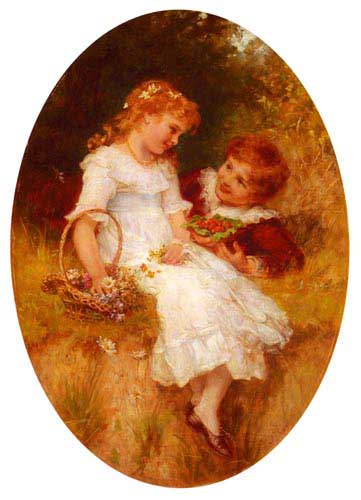 Painting Code#11650-Morgan, Frederick(England): Childhood Sweethearts