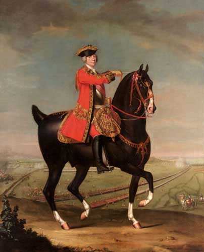 Painting Code#11654-Morier, Daniel: Equestrian Portrait of Field Marshal Sir Jean Louis Ligonier, 1st Earl Ligonier (1705-1770)