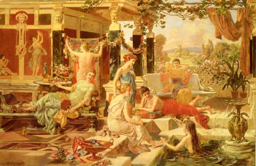 Painting Code#11695-Oberhausen, Emmanuel: The Roman Bath