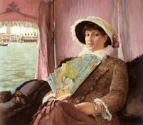 Painting Code#11711-Pauli, Georg(Sweden): Girl in a Gondola