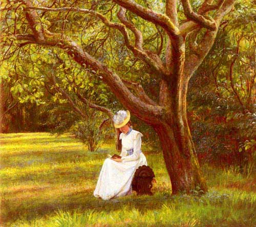 Painting Code#11739-Poulsen, Micholine Anemine Christine(Denmark): Reading In The Park