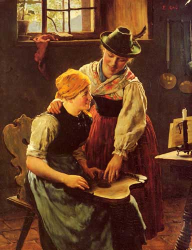 Painting Code#11748-Rau, Emil(Germany): The Music Lesson
