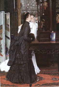 Painting Code#1177-Tissot, James Jacques Joseph: Young Ladies Admiring Japanese Objects