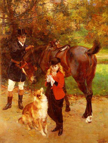 Painting Code#11775-Richir, Hermann(Belgium): The Little Horsewoman