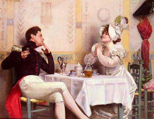 Painting Code#11845-Tenre, Charles Henry(France): The Surprise