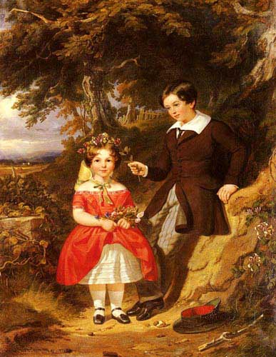 Painting Code#11873-Thompson, Jacob(France): Portrait Of George And Ann Harvey