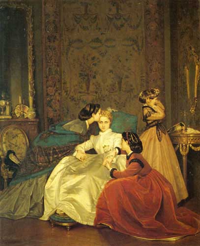 Painting Code#11885-Toulmouche, Auguste(France): The Reluctant Bride