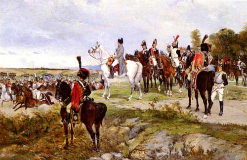 Painting Code#11903-Walker, James Alexander(UK): Napoleon Watching The Battle Of Friedland, 1807