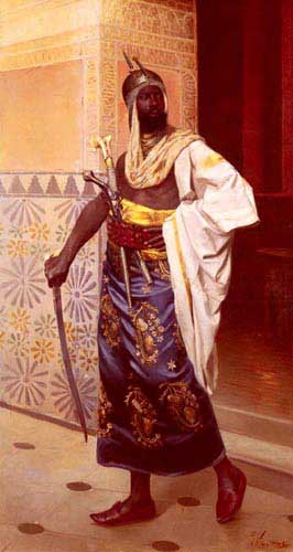 Painting Code#11910-Weisse, Rudolphe(Austria): A Nubian Guard